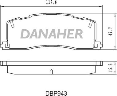 Danaher DBP943 - Гальмівні колодки, дискові гальма autocars.com.ua