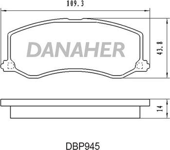 Danaher DBP945 - Гальмівні колодки, дискові гальма autocars.com.ua