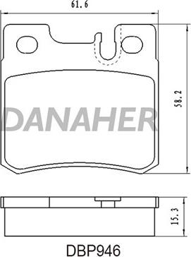Danaher DBP946 - Тормозные колодки, дисковые, комплект autodnr.net