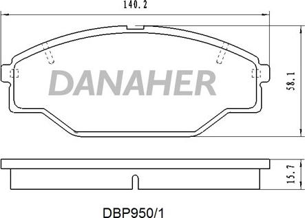Danaher DBP950/1 - Гальмівні колодки, дискові гальма autocars.com.ua
