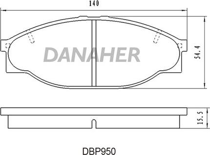 Danaher DBP950 - Гальмівні колодки, дискові гальма autocars.com.ua