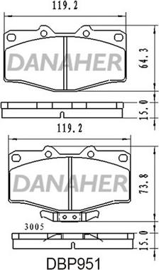 Danaher DBP951 - Гальмівні колодки, дискові гальма autocars.com.ua