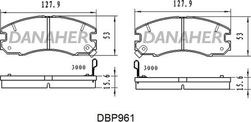 Danaher DBP961 - Тормозные колодки, дисковые, комплект autodnr.net