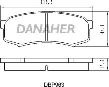Danaher DBP963 - Гальмівні колодки, дискові гальма autocars.com.ua