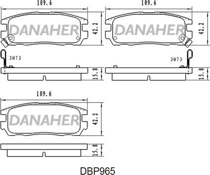 Danaher DBP965 - Гальмівні колодки, дискові гальма autocars.com.ua