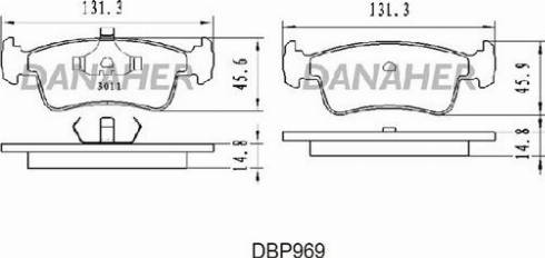 Danaher DBP969 - Гальмівні колодки, дискові гальма autocars.com.ua