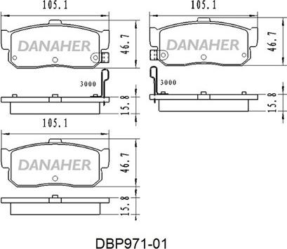 Danaher DBP971-01 - Гальмівні колодки, дискові гальма autocars.com.ua