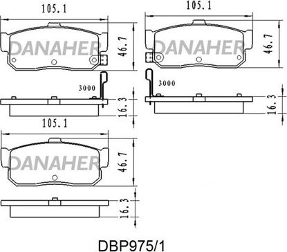 Danaher DBP975/1 - Гальмівні колодки, дискові гальма autocars.com.ua