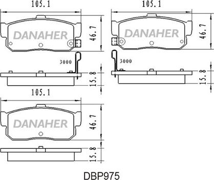 Danaher DBP975 - Гальмівні колодки, дискові гальма autocars.com.ua
