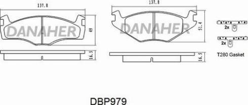 Danaher DBP979 - Гальмівні колодки, дискові гальма autocars.com.ua