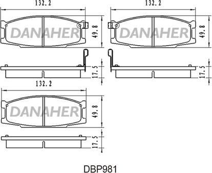 Danaher DBP981 - Тормозные колодки, дисковые, комплект autodnr.net