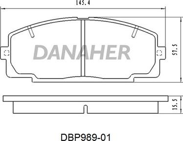 Danaher DBP989-01 - Гальмівні колодки, дискові гальма autocars.com.ua