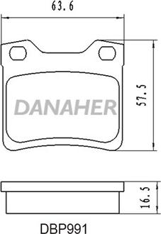 Danaher DBP991 - Гальмівні колодки, дискові гальма autocars.com.ua