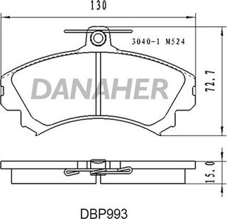 Danaher DBP993 - Гальмівні колодки, дискові гальма autocars.com.ua