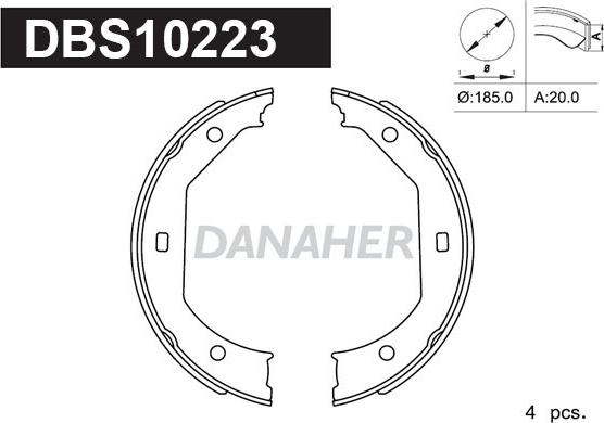 Danaher DBS10223 - Комплект тормозов, ручник, парковка autodnr.net