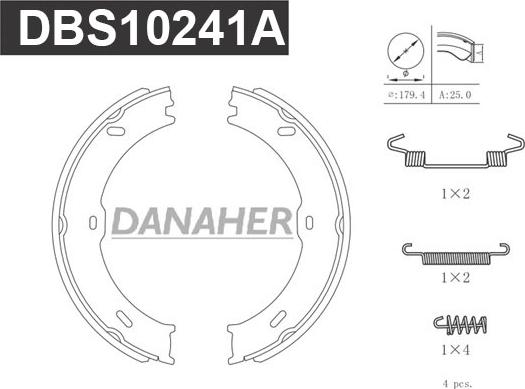 Danaher DBS10241A - Комплект тормозов, ручник, парковка autodnr.net