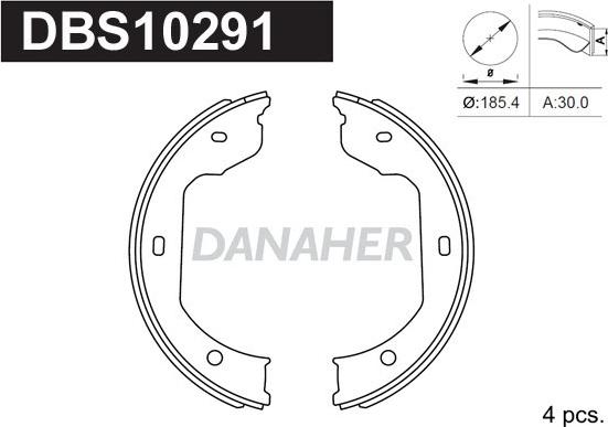 Danaher DBS10291 - Комплект гальм, ручник, парковка autocars.com.ua