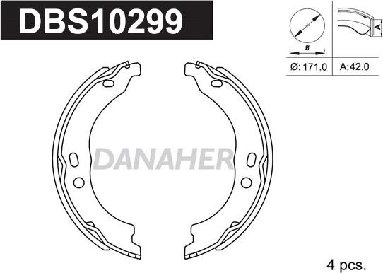 Danaher DBS10299 - Комплект тормозов, ручник, парковка autodnr.net