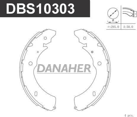 Danaher DBS10303 - Комплект гальм, барабанний механізм autocars.com.ua