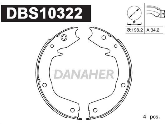 Danaher DBS10322 - Комплект тормозов, ручник, парковка autodnr.net