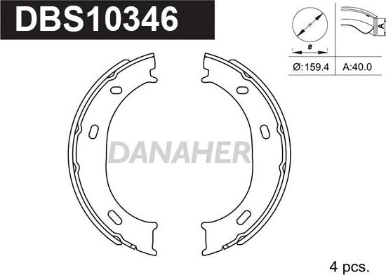 Danaher DBS10346 - Комплект тормозов, ручник, парковка autodnr.net