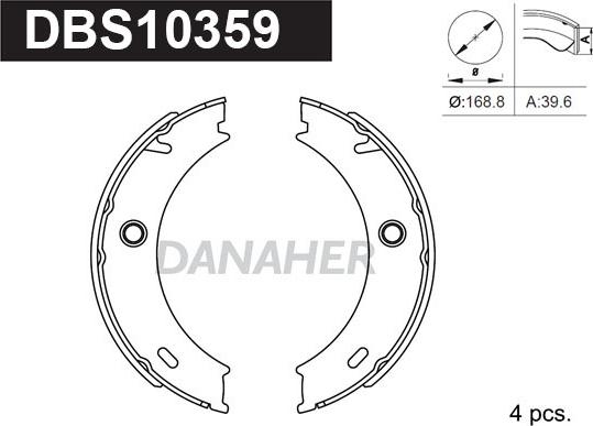Danaher DBS10359 - Комплект тормозов, ручник, парковка autodnr.net