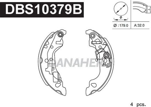 Danaher DBS10379B - Комплект гальм, барабанний механізм autocars.com.ua