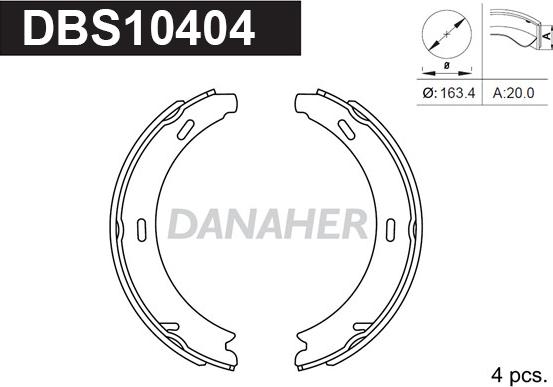 Danaher DBS10404 - Комплект тормозов, ручник, парковка autodnr.net
