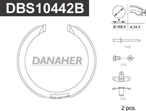 Danaher DBS10442B - Комплект тормозов, ручник, парковка autodnr.net