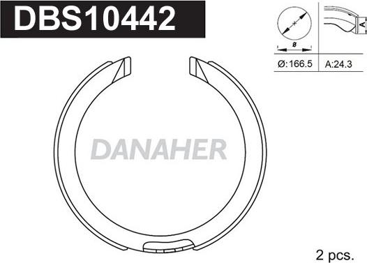 Danaher DBS10442 - Комплект гальм, ручник, парковка autocars.com.ua