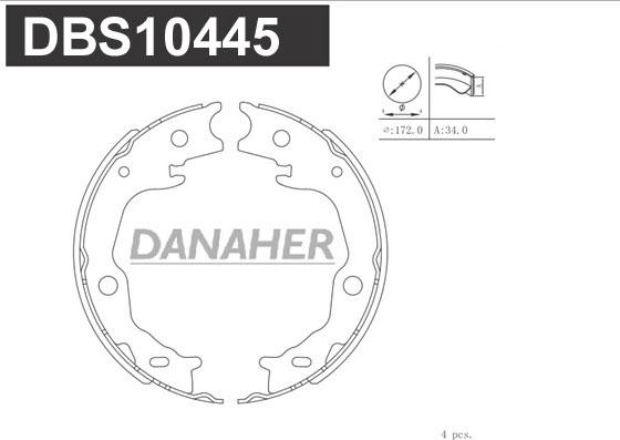 Danaher DBS10445 - Комплект гальм, ручник, парковка autocars.com.ua