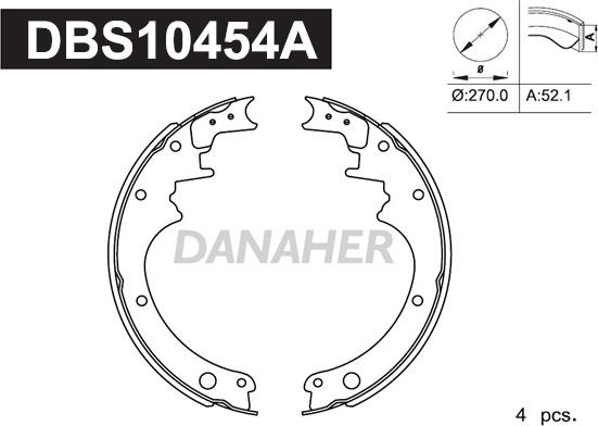 Danaher DBS10454A - Комплект гальм, барабанний механізм autocars.com.ua