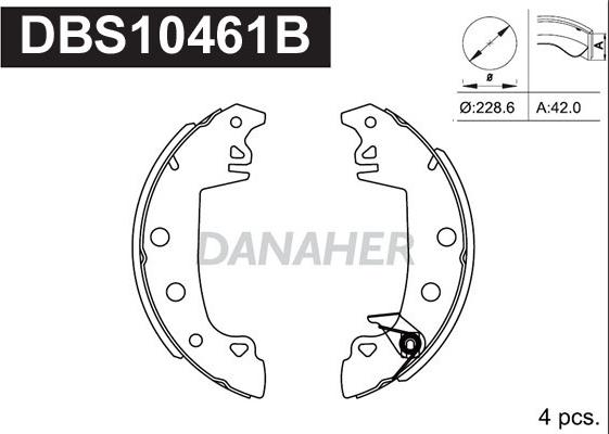 Danaher DBS10461B - Комплект гальм, барабанний механізм autocars.com.ua