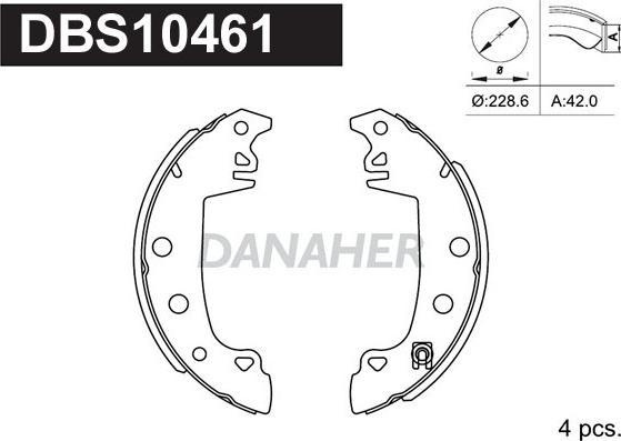 Danaher DBS10461 - Комплект тормозных колодок, барабанные autodnr.net