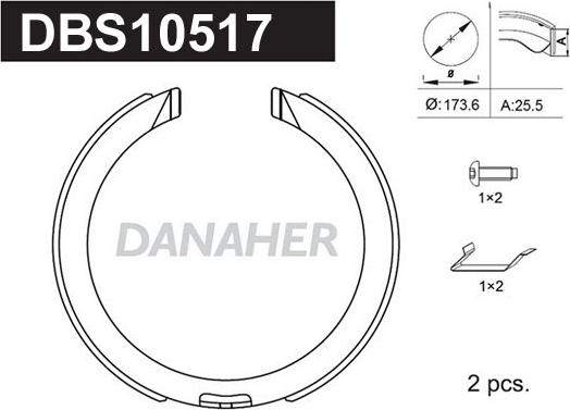 Danaher DBS10517 - Комплект тормозов, ручник, парковка autodnr.net