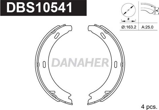Danaher DBS10541 - Комплект тормозов, ручник, парковка autodnr.net