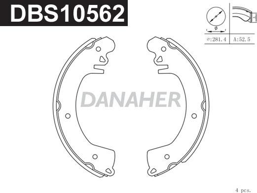 Danaher DBS10562 - Комплект тормозных колодок, барабанные autodnr.net