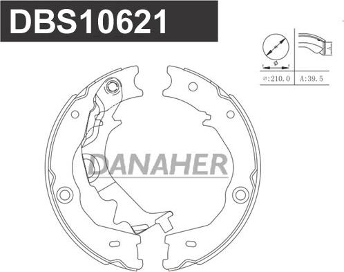 Danaher DBS10621 - Комплект гальм, ручник, парковка autocars.com.ua