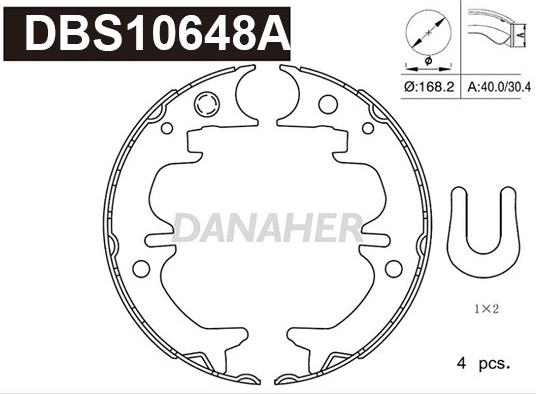 Danaher DBS10648A - Комплект гальм, ручник, парковка autocars.com.ua