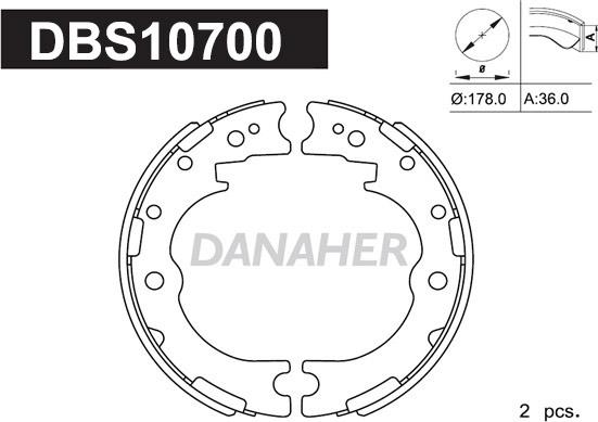 Danaher DBS10700 - Комплект гальм, ручник, парковка autocars.com.ua