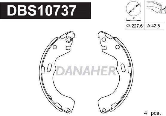 Danaher DBS10737 - Комплект тормозных колодок, барабанные autodnr.net