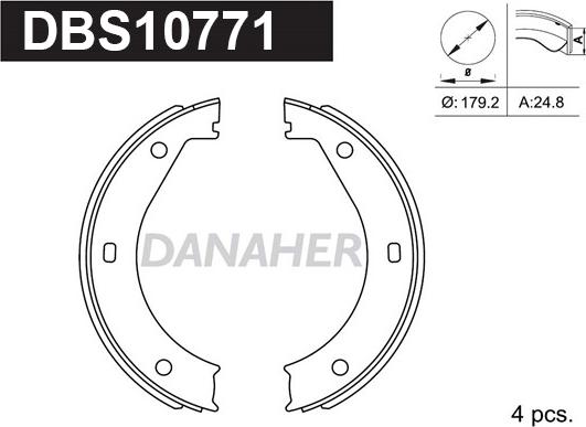 Danaher DBS10771 - Комплект тормозов, ручник, парковка autodnr.net