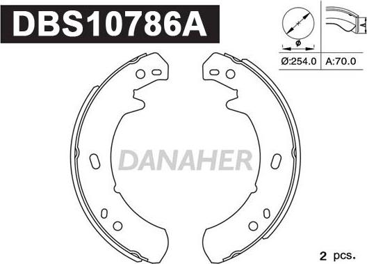 Danaher DBS10786A - Комплект тормозов, ручник, парковка autodnr.net