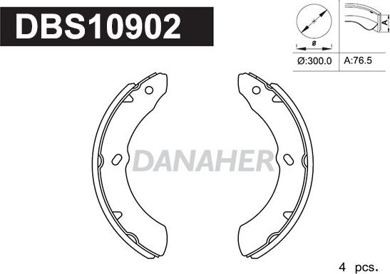 Danaher DBS10902 - Комплект гальм, барабанний механізм autocars.com.ua