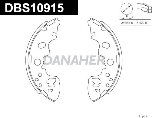 Danaher DBS10915 - Комплект тормозных колодок, барабанные autodnr.net