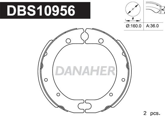 Danaher DBS10956 - Комплект гальм, ручник, парковка autocars.com.ua