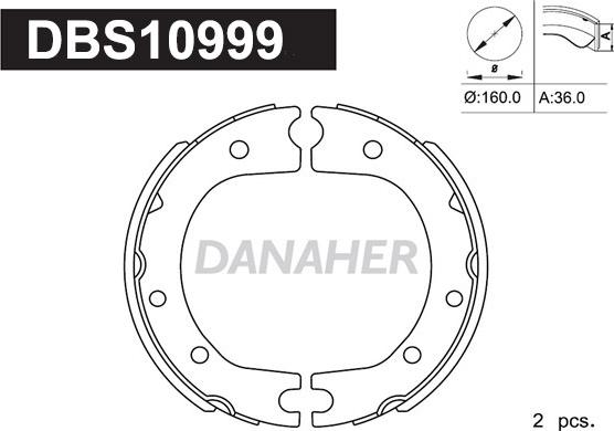 Danaher DBS10999 - Комплект гальм, ручник, парковка autocars.com.ua