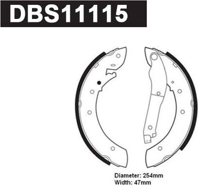 Danaher DBS11115 - Комплект тормозных колодок, барабанные autodnr.net