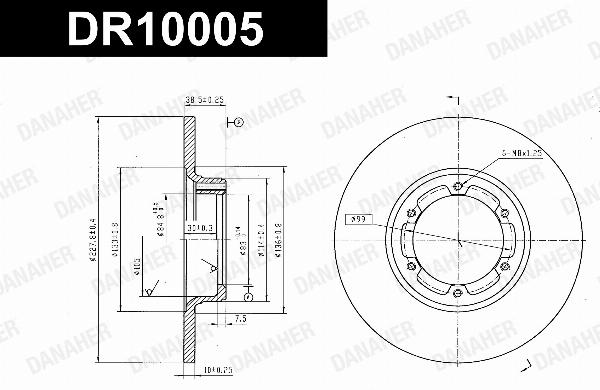 Danaher DR10005 - Гальмівний диск autocars.com.ua