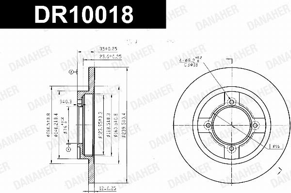 Danaher DR10018 - Гальмівний диск autocars.com.ua
